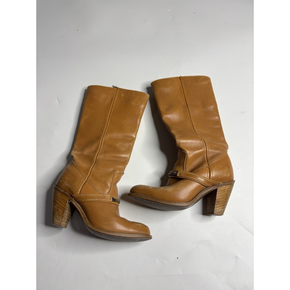 Capezio Women's 5.5 M Brown Strap Charm Cowboy Western Heeled Dress Boots Classy